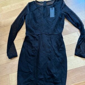 Sexy dress with mesh sleeves and top.  Very flattering. Xs